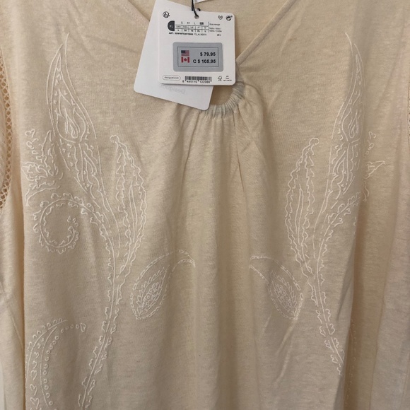 Desigual NWT XL Cream T embroidered - Picture 3 of 4